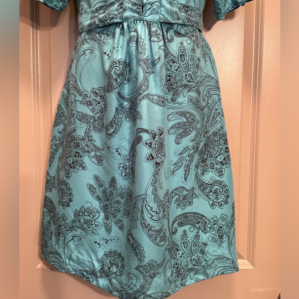 Juicy Couture Turquoise Paisley Silk Dress size 10 - Picture 4 of 14